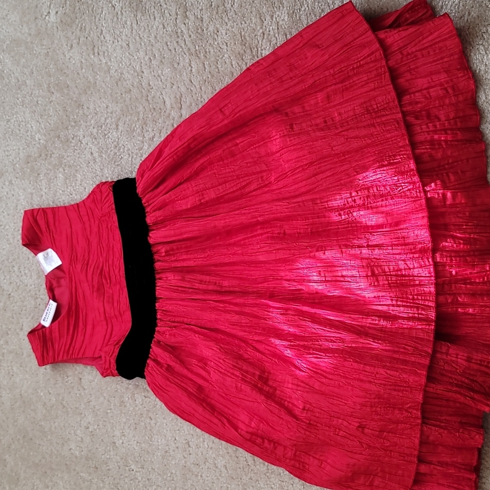 RED & BLACK girls Dress Sz 6 Like New - Picture 2 of 4